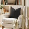 MIULEE Decorative Linen Check Throw Pillow Covers Neutral Farmhouse Vintage Christmas Pillow Covers 20×20 Set of 2 Boho Modern Home Decor for Sofa Couch Bedroom Cushion Dark Olive Green(Black)