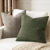 MIULEE Decorative Linen Check Throw Pillow Covers Neutral Farmhouse Vintage Christmas Pillow Covers 20×20 Set of 2 Boho Modern Home Decor for Sofa Couch Bedroom Cushion Dark Olive Green(Dark Olive Green)