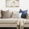 MIULEE Decorative Linen Check Throw Pillow Covers Neutral Farmhouse Vintage Christmas Pillow Covers 20×20 Set of 2 Boho Modern Home Decor for Sofa Couch Bedroom Cushion Dark Olive Green(Blue)