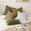 MIULEE Decorative Linen Pillow Covers 20×20 Inch Natural Beige Boho Farmhouse Neutral Christmas Couch Throw Pillows for Bed Pack of 2 Accent Modern Pillowcase Sofa Livingroom Home Decor(Khaki)
