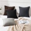 MIULEE Decorative Linen Pillow Covers 20×20 Inch Natural Beige Boho Farmhouse Neutral Christmas Couch Throw Pillows for Bed Pack of 2 Accent Modern Pillowcase Sofa Livingroom Home Decor(Black)
