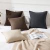MIULEE Decorative Linen Pillow Covers 20×20 Inch Natural Beige Boho Farmhouse Neutral Christmas Couch Throw Pillows for Bed Pack of 2 Accent Modern Pillowcase Sofa Livingroom Home Decor(Dark Coffee)