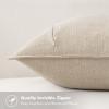 MIULEE Decorative Linen Pillow Covers 20×20 Inch Natural Beige Boho Farmhouse Neutral Christmas Couch Throw Pillows for Bed Pack of 2 Accent Modern Pillowcase Sofa Livingroom Home Decor(Natural Beige)