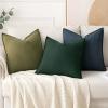 MIULEE Decorative Linen Pillow Covers 20×20 Inch Natural Beige Boho Farmhouse Neutral Christmas Couch Throw Pillows for Bed Pack of 2 Accent Modern Pillowcase Sofa Livingroom Home Decor(Dark Green)