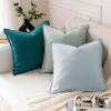 MIULEE Decorative Linen Pillow Covers 20×20 Inch Natural Beige Boho Farmhouse Neutral Christmas Couch Throw Pillows for Bed Pack of 2 Accent Modern Pillowcase Sofa Livingroom Home Decor(Teal Blue)