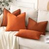 MIULEE Decorative Linen Pillow Covers 20×20 Inch Natural Beige Boho Farmhouse Neutral Christmas Couch Throw Pillows for Bed Pack of 2 Accent Modern Pillowcase Sofa Livingroom Home Decor(Orange)