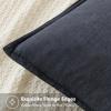 MIULEE Decorative Linen Pillow Covers 20×20 Inch Natural Beige Boho Farmhouse Neutral Christmas Couch Throw Pillows for Bed Pack of 2 Accent Modern Pillowcase Sofa Livingroom Home Decor(Dark Gray)