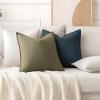 MIULEE Decorative Linen Pillow Covers 20×20 Inch Natural Beige Boho Farmhouse Neutral Christmas Couch Throw Pillows for Bed Pack of 2 Accent Modern Pillowcase Sofa Livingroom Home Decor(Cream White)