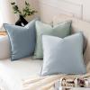 MIULEE Decorative Linen Pillow Covers 20×20 Inch Natural Beige Boho Farmhouse Neutral Christmas Couch Throw Pillows for Bed Pack of 2 Accent Modern Pillowcase Sofa Livingroom Home Decor(Light Blue)