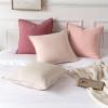 MIULEE Decorative Linen Pillow Covers 20×20 Inch Natural Beige Boho Farmhouse Neutral Christmas Couch Throw Pillows for Bed Pack of 2 Accent Modern Pillowcase Sofa Livingroom Home Decor(Light Pink)