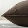 MIULEE Decorative Linen Pillow Covers 20×20 Inch Natural Beige Boho Farmhouse Neutral Christmas Couch Throw Pillows for Bed Pack of 2 Accent Modern Pillowcase Sofa Livingroom Home Decor(Dark Coffee)
