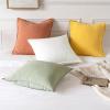 MIULEE Decorative Linen Pillow Covers 20×20 Inch Natural Beige Boho Farmhouse Neutral Christmas Couch Throw Pillows for Bed Pack of 2 Accent Modern Pillowcase Sofa Livingroom Home Decor(Coral)