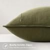 MIULEE Decorative Linen Pillow Covers 20×20 Inch Natural Beige Boho Farmhouse Neutral Christmas Couch Throw Pillows for Bed Pack of 2 Accent Modern Pillowcase Sofa Livingroom Home Decor(Green)