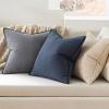 MIULEE Decorative Linen Pillow Covers 20×20 Inch Natural Beige Boho Farmhouse Neutral Christmas Couch Throw Pillows for Bed Pack of 2 Accent Modern Pillowcase Sofa Livingroom Home Decor(Indigo Blue)