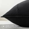MIULEE Decorative Linen Pillow Covers 20×20 Inch Natural Beige Boho Farmhouse Neutral Christmas Couch Throw Pillows for Bed Pack of 2 Accent Modern Pillowcase Sofa Livingroom Home Decor(Black)