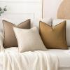 MIULEE Decorative Linen Pillow Covers 20×20 Inch Natural Beige Boho Farmhouse Neutral Christmas Couch Throw Pillows for Bed Pack of 2 Accent Modern Pillowcase Sofa Livingroom Home Decor(Khaki)