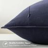 MIULEE Decorative Linen Pillow Covers 20×20 Inch Natural Beige Boho Farmhouse Neutral Christmas Couch Throw Pillows for Bed Pack of 2 Accent Modern Pillowcase Sofa Livingroom Home Decor(Navy)