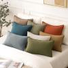 MIULEE Decorative Linen Pillow Covers 20×20 Inch Natural Beige Boho Farmhouse Neutral Christmas Couch Throw Pillows for Bed Pack of 2 Accent Modern Pillowcase Sofa Livingroom Home Decor(Burnt Orange)