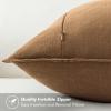 MIULEE Decorative Linen Pillow Covers 20×20 Inch Natural Beige Boho Farmhouse Neutral Christmas Couch Throw Pillows for Bed Pack of 2 Accent Modern Pillowcase Sofa Livingroom Home Decor(Brown)