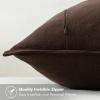 MIULEE Decorative Linen Pillow Covers 20×20 Inch Natural Beige Boho Farmhouse Neutral Christmas Couch Throw Pillows for Bed Pack of 2 Accent Modern Pillowcase Sofa Livingroom Home Decor(Dark Brown)