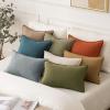 MIULEE Decorative Linen Pillow Covers 20×20 Inch Natural Beige Boho Farmhouse Neutral Christmas Couch Throw Pillows for Bed Pack of 2 Accent Modern Pillowcase Sofa Livingroom Home Decor(Green)