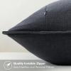 MIULEE Decorative Linen Pillow Covers 20×20 Inch Natural Beige Boho Farmhouse Neutral Christmas Couch Throw Pillows for Bed Pack of 2 Accent Modern Pillowcase Sofa Livingroom Home Decor(Dark Gray)
