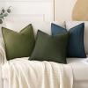MIULEE Decorative Linen Pillow Covers 20×20 Inch Natural Beige Boho Farmhouse Neutral Christmas Couch Throw Pillows for Bed Pack of 2 Accent Modern Pillowcase Sofa Livingroom Home Decor(Green)