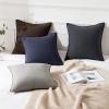 MIULEE Decorative Linen Pillow Covers 20×20 Inch Natural Beige Boho Farmhouse Neutral Christmas Couch Throw Pillows for Bed Pack of 2 Accent Modern Pillowcase Sofa Livingroom Home Decor(Navy)