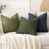 MIULEE Decorative Linen Pillow Covers 20×20 Inch Natural Beige Boho Farmhouse Neutral Christmas Couch Throw Pillows for Bed Pack of 2 Accent Modern Pillowcase Sofa Livingroom Home Decor(Blue)