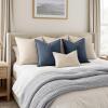 MIULEE Decorative Linen Pillow Covers 20×20 Inch Natural Beige Boho Farmhouse Neutral Christmas Couch Throw Pillows for Bed Pack of 2 Accent Modern Pillowcase Sofa Livingroom Home Decor(Indigo Blue)