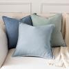 MIULEE Decorative Linen Pillow Covers 20×20 Inch Natural Beige Boho Farmhouse Neutral Christmas Couch Throw Pillows for Bed Pack of 2 Accent Modern Pillowcase Sofa Livingroom Home Decor(Blue Ashes)