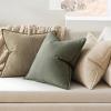 MIULEE Decorative Linen Pillow Covers 20×20 Inch Natural Beige Boho Farmhouse Neutral Christmas Couch Throw Pillows for Bed Pack of 2 Accent Modern Pillowcase Sofa Livingroom Home Decor(Olive Green)