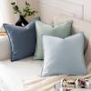 MIULEE Decorative Linen Pillow Covers 20×20 Inch Natural Beige Boho Farmhouse Neutral Christmas Couch Throw Pillows for Bed Pack of 2 Accent Modern Pillowcase Sofa Livingroom Home Decor(Blue Ashes)
