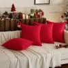 MIULEE Decorative Linen Pillow Covers 20×20 Inch Natural Beige Boho Farmhouse Neutral Christmas Couch Throw Pillows for Bed Pack of 2 Accent Modern Pillowcase Sofa Livingroom Home Decor(Red)
