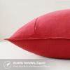 MIULEE Decorative Linen Pillow Covers 20×20 Inch Natural Beige Boho Farmhouse Neutral Christmas Couch Throw Pillows for Bed Pack of 2 Accent Modern Pillowcase Sofa Livingroom Home Decor(Red)