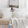 MIULEE Decorative New Luxury Series Style White Faux Fur Throw Pillow Case Cushion Cover for Sofa Bedroom Car 12 x 20 Inch 30 x 50 Cm