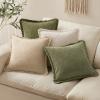 MIULEE Decorative Sage Green Throw Pillow Covers 18×18 Inch Set of 2 Soft Cozy Boho Farmhouse Couch Pillow Covers with Tassels Chenille Accent Pillowcases for Spring Sofa Bed Living Room Home Decor(Olive Green)
