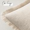 MIULEE Decorative Sage Green Throw Pillow Covers 18×18 Inch Set of 2 Soft Cozy Boho Farmhouse Couch Pillow Covers with Tassels Chenille Accent Pillowcases for Spring Sofa Bed Living Room Home Decor(Cream White)