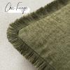 MIULEE Decorative Sage Green Throw Pillow Covers 18×18 Inch Set of 2 Soft Cozy Boho Farmhouse Couch Pillow Covers with Tassels Chenille Accent Pillowcases for Spring Sofa Bed Living Room Home Decor(Olive Green)