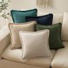 MIULEE Decorative Sage Green Throw Pillow Covers 18×18 Inch Set of 2 Soft Cozy Boho Farmhouse Couch Pillow Covers with Tassels Chenille Accent Pillowcases for Spring Sofa Bed Living Room Home Decor(Teal)