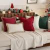 MIULEE Decorative Sage Green Throw Pillow Covers 18×18 Inch Set of 2 Soft Cozy Boho Farmhouse Couch Pillow Covers with Tassels Chenille Accent Pillowcases for Spring Sofa Bed Living Room Home Decor(Red)