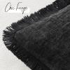 MIULEE Decorative Sage Green Throw Pillow Covers 18×18 Inch Set of 2 Soft Cozy Boho Farmhouse Couch Pillow Covers with Tassels Chenille Accent Pillowcases for Spring Sofa Bed Living Room Home Decor(Black)