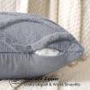 MIULEE Decorative Throw Pillow Covers Dark Grey 18×18 Inch Set of 2, Soft Plush Faux Wool Couch Cushion Covers Farmhouse Throw Pillows for Couch Bed Sofa Living Room(Grey Blue)
