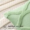 MIULEE Decorative Throw Pillow Covers Dark Grey 18×18 Inch Set of 2, Soft Plush Faux Wool Couch Cushion Covers Farmhouse Throw Pillows for Couch Bed Sofa Living Room(Sage Green)