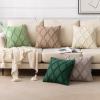 MIULEE Decorative Throw Pillow Covers Dark Grey 18×18 Inch Set of 2, Soft Plush Faux Wool Couch Cushion Covers Farmhouse Throw Pillows for Couch Bed Sofa Living Room(Dark Green)
