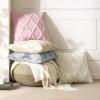 MIULEE Decorative Throw Pillow Covers Dark Grey 18×18 Inch Set of 2, Soft Plush Faux Wool Couch Cushion Covers Farmhouse Throw Pillows for Couch Bed Sofa Living Room(Light Pink)