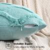 MIULEE Decorative Throw Pillow Covers Dark Grey 18×18 Inch Set of 2, Soft Plush Faux Wool Couch Cushion Covers Farmhouse Throw Pillows for Couch Bed Sofa Living Room(Sky Blue)