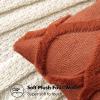 MIULEE Decorative Throw Pillow Covers Dark Grey 18×18 Inch Set of 2, Soft Plush Faux Wool Couch Cushion Covers Farmhouse Throw Pillows for Couch Bed Sofa Living Room(Rust)