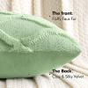 MIULEE Decorative Throw Pillow Covers Dark Grey 18×18 Inch Set of 2, Soft Plush Faux Wool Couch Cushion Covers Farmhouse Throw Pillows for Couch Bed Sofa Living Room(Sage Green)