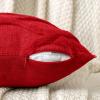 MIULEE Decorative Throw Pillow Covers Dark Grey 18×18 Inch Set of 2, Soft Plush Faux Wool Couch Cushion Covers Farmhouse Throw Pillows for Couch Bed Sofa Living Room(Red)